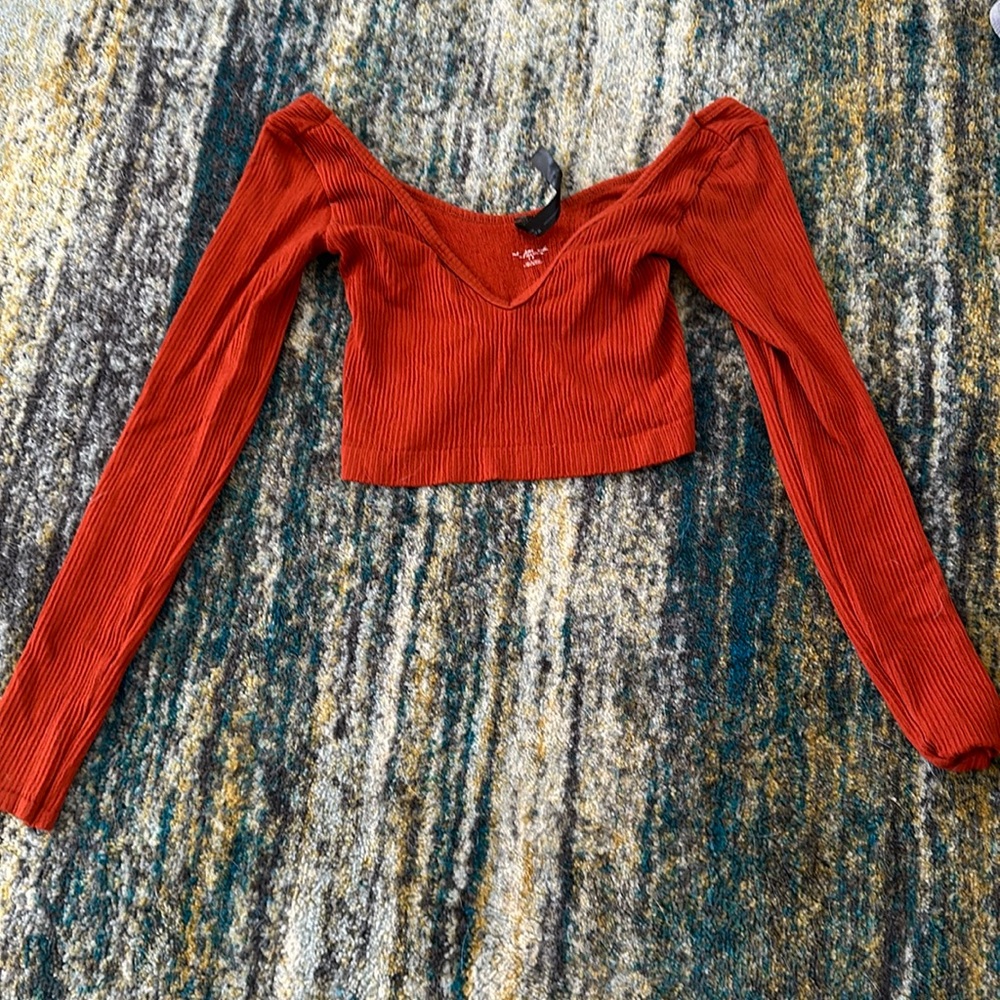 Urban Outfitters Women's Orangish red Crop-top